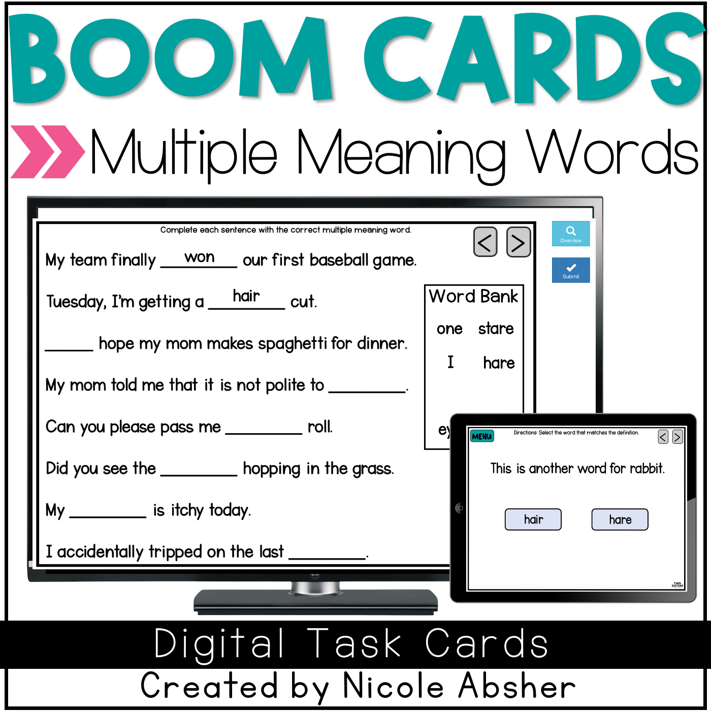 Multiple Meaning Trivia Game Show for Boom Cards